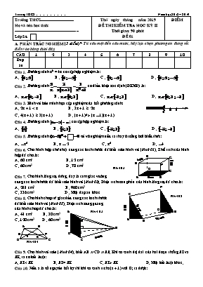 Đề kiểm tra học kỳ 2 môn Toán Lớp 8 - Năm học 2018-2019